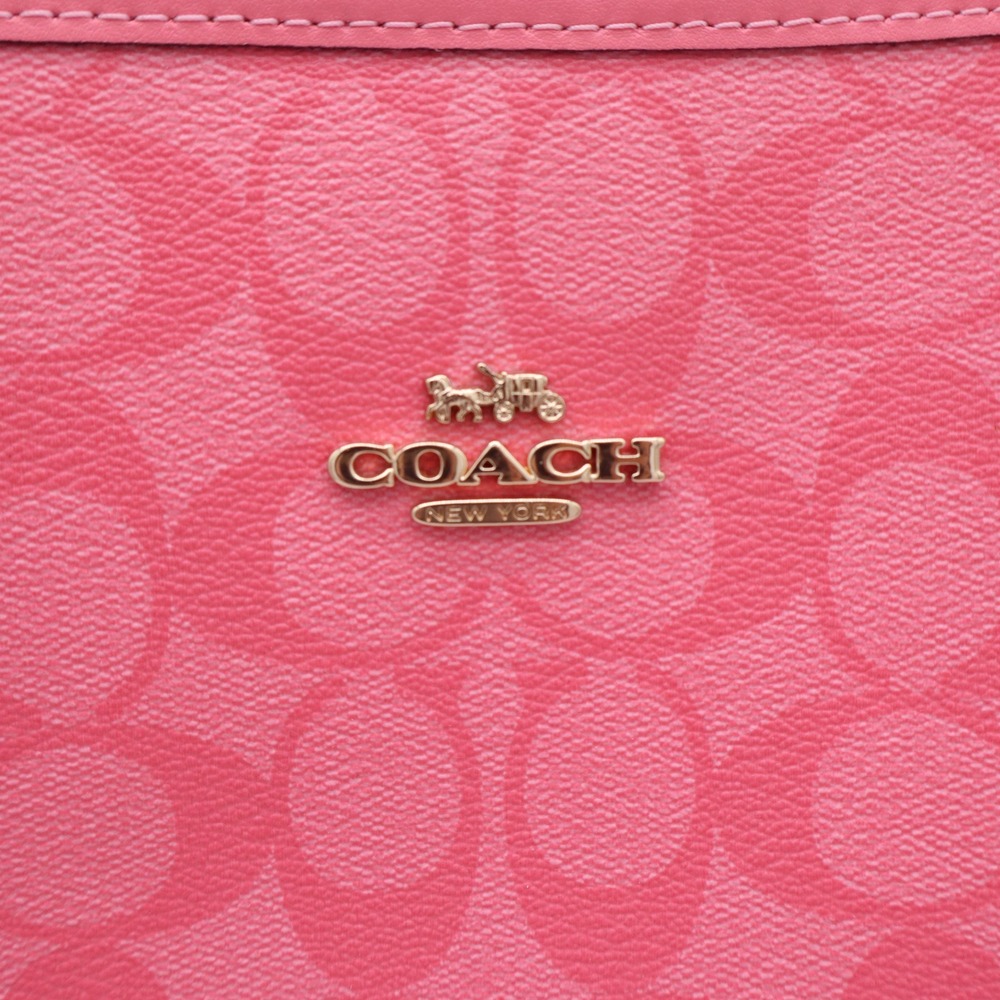 Coach City Tote Signature Canvas Pink Floral Interior Shoulder Bag - Picture 2 of 9